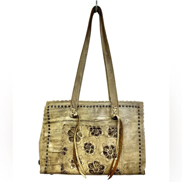 American West Leather Floral Embossed Shoulder Bag - Picture 1 of 13